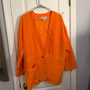 Adrianna Papell Vibrant Orange Silk Jacket